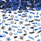 Blue and Black Graduation Confetti 2026 – Congrats Grad Table Scatter Decorations – Multi-Shape Glitter Confetti for Class of 2026 Graduation Party, Senior Night & College Commencement Decor